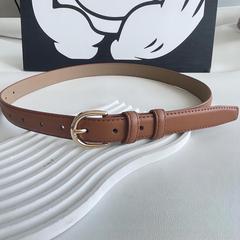 小眾時尚牛皮腰帶女簡約D扣配牛仔褲真皮皮帶休閒韓版潮批發
