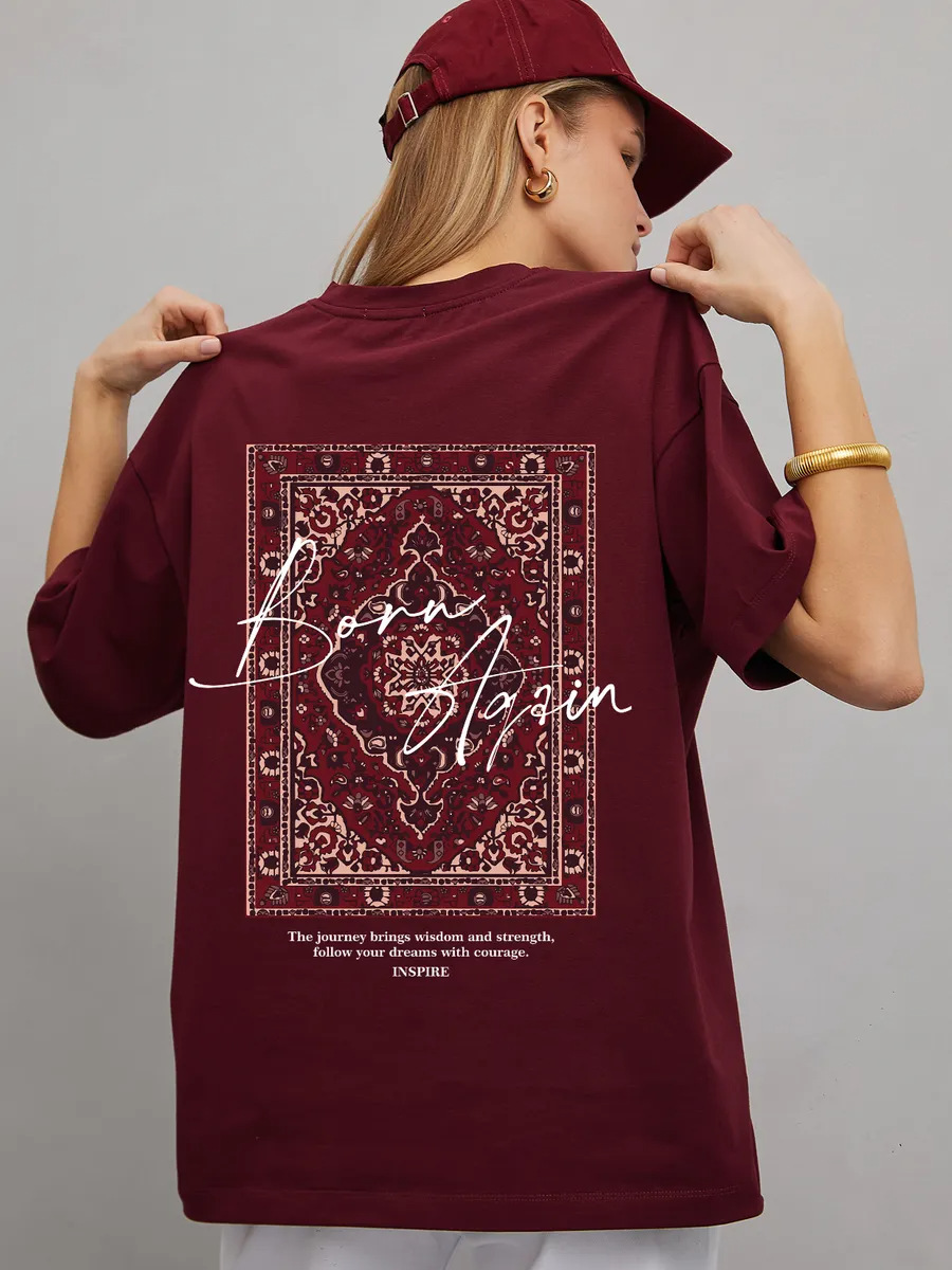 Chic Fashion Elegant 100 Cotton Short-sleeved T-shirt European and American Style Retro Stylish oversize All-match Top Trendy