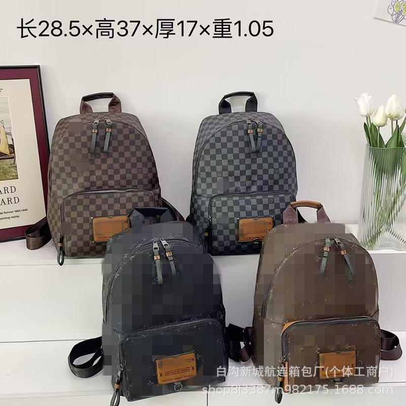 Cross-Border Backpack, Vintage Computer Bag, Large Capacity, Fashionable Casual Travel Bag, Soft Leather Backpack, College Student School Bag