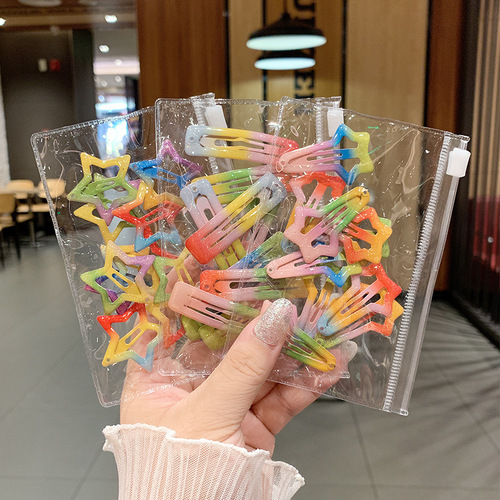 Children's hair clip rainbow bb clip Korean style girls hair accessories bangs clip star water drop hair clip broken hair finishing clip