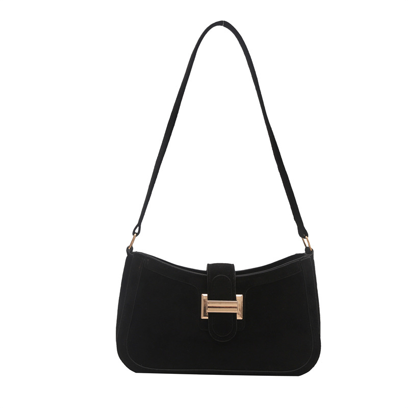 Diseño de nicho francés bolso de axila retro mujer 2024 nueva textura hebilla de cinturón bolso de mensajero de hombro de moda mujer