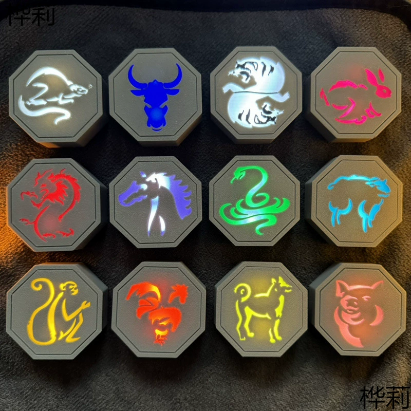 Коллекция аниме «Приключения Джеки Чана двенадцати камней зодиака», коробка, периферийные светящиеся декоративные модели, украшения