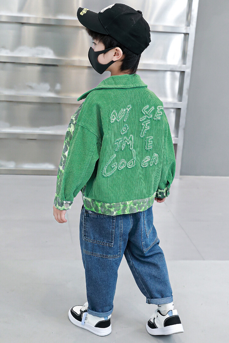 Patchwork a righe da bambino per la primavera e l'autunno 2023, nuova bella giacca, abbigliamento per bambini_voghion.com