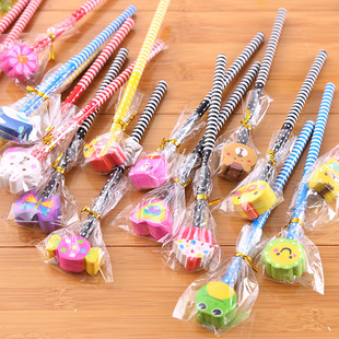 Cartoon Rubber Head Pencil Primary School Student Prize Learning Stationery Hb Core Writing Pen Easy to Use and Not Easy to Break Kidsren's Gift