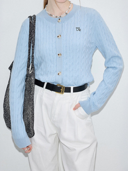 24 invierno Puyuan [en stock] Cardigan de punto de torsión para mujeres otoño invierno de la universidad