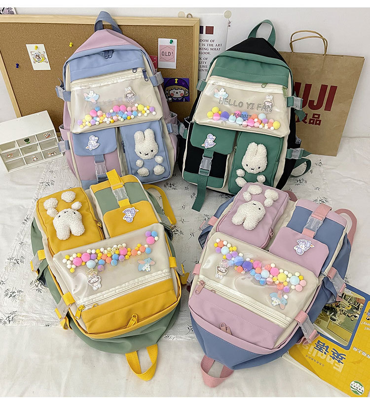 Korean Candy Color Large-capacity Backpack Wholesale Nihaojewelry display picture 7