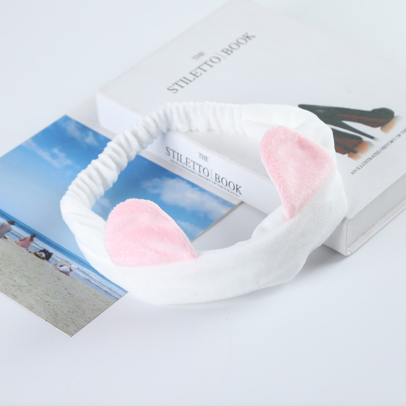 Fábrica de suministro directo coreano dulce ultra suave damas orejas de gato cinturón de cabello de maquillaje lindo lavar la cara cinturón de cabello de deporte cinturón de cabeza