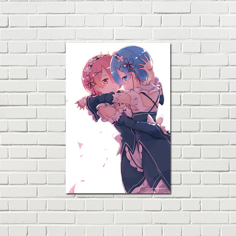 Poster set of "Re:Zero - Starting Life in Another World" - OPP bag, 8 copper paper sheets, Ramalem wall sticker