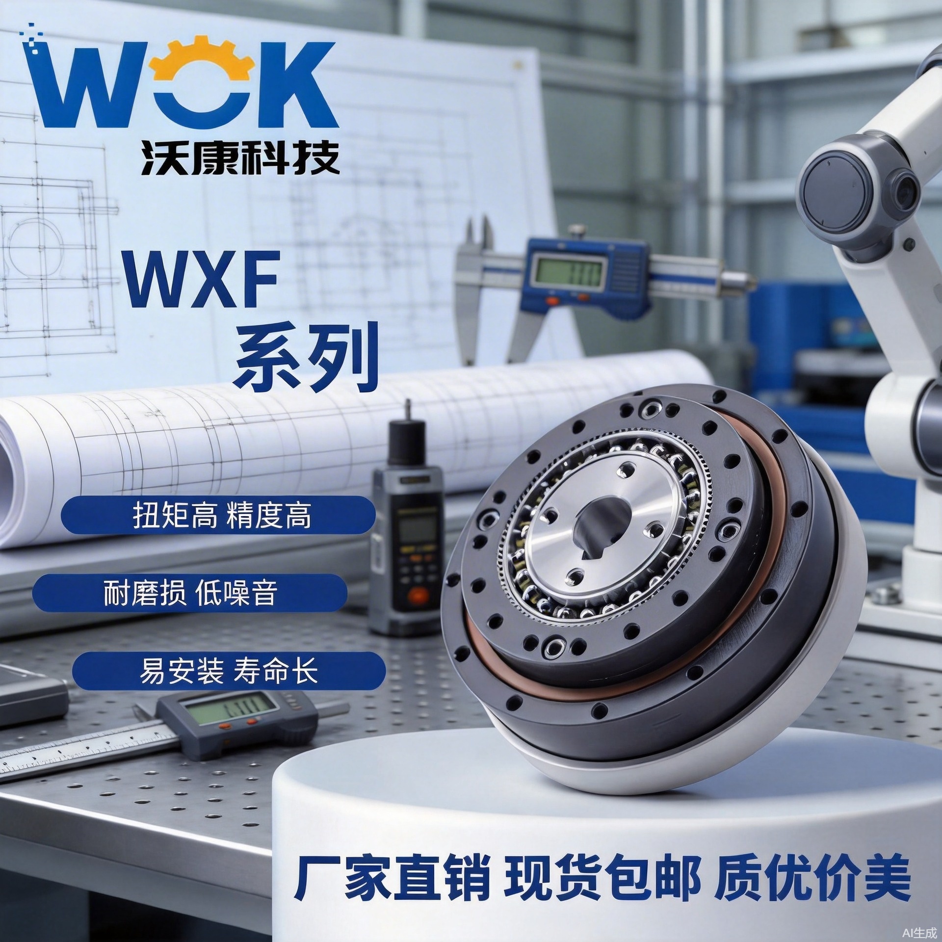 高精密机器人关节减速机谐波减速器F型号主图