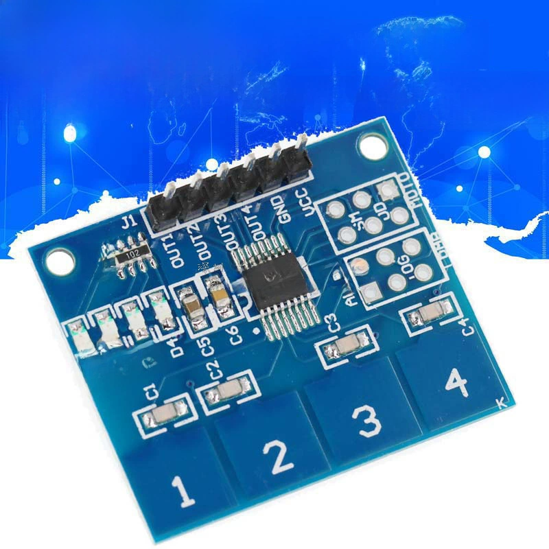 TTP224 4 конденсаторный сенсорный выключатель, цифровой сенсор SunlePhant Electronic Module