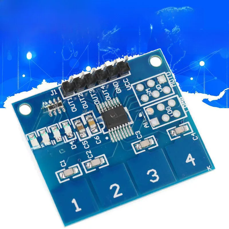 TTP224 4 конденсаторный сенсорный выключатель, цифровой сенсор SunlePhant Electronic Module