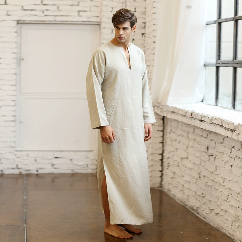 Thin bathrobe, retro pijama, cotton and linen, oversize