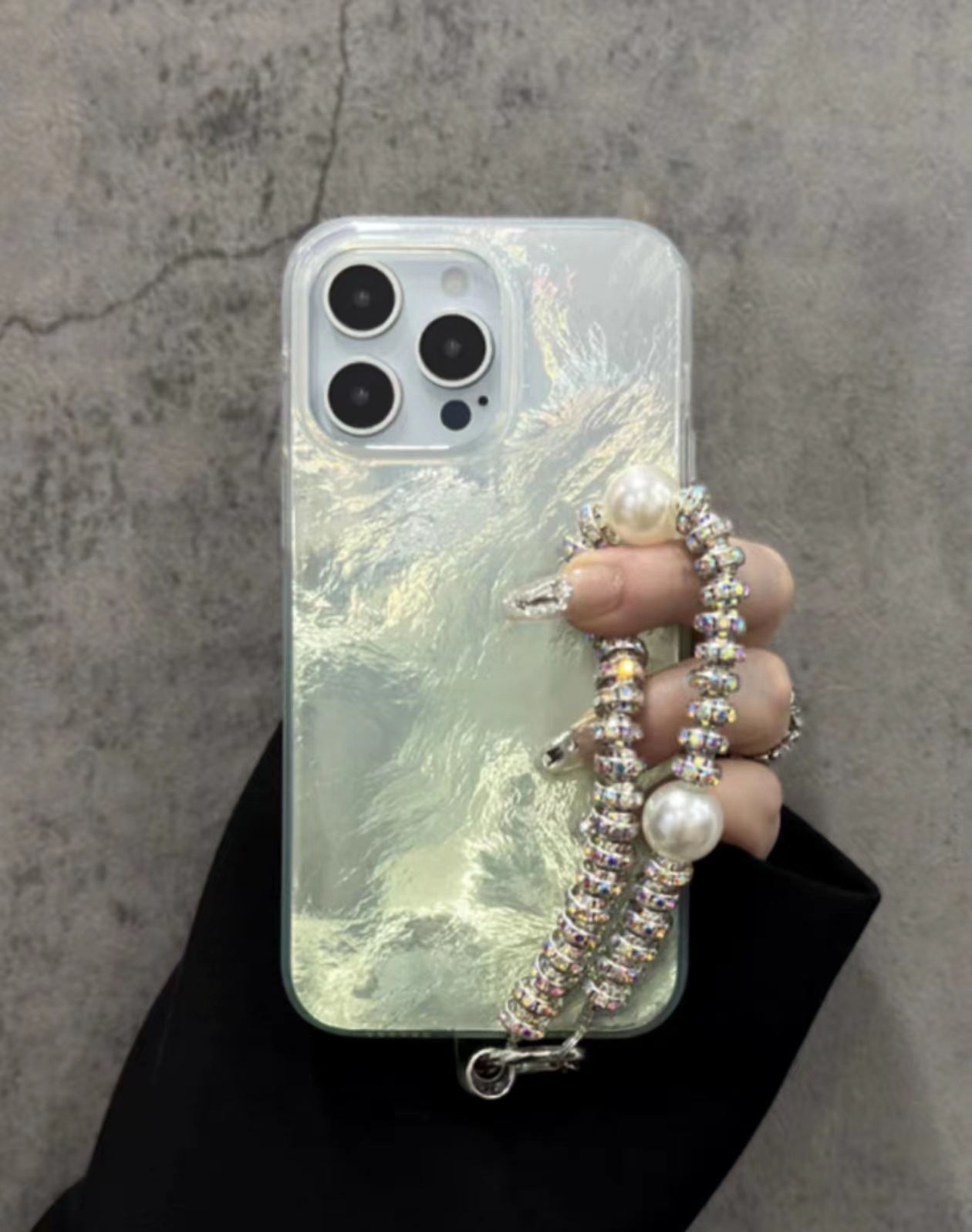 Patrón plisado de sentido avanzado Apple 15promax doble gradiente Apple 15 creativo 14pro funda para teléfono móvil para 13P