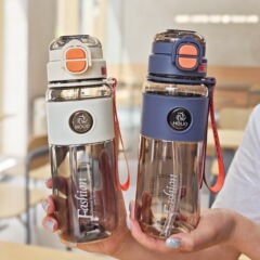 2025新型スポーツカッププラスチックカップ転倒防止ストローカップ弾蓋カップハンドル付きシンプルな宇宙カップ