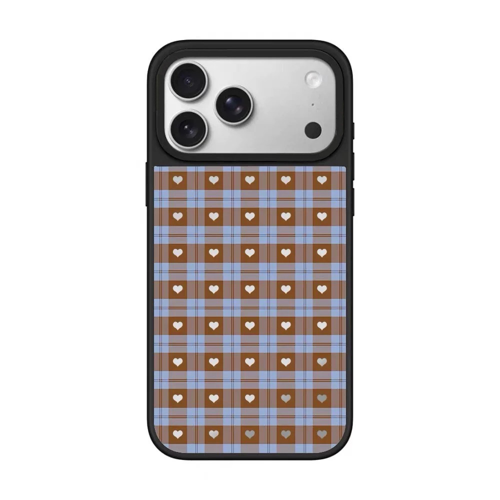 Magnetic Phone Case For Iphone 16 Pro With Mirror Grid Pattern_voghion.com