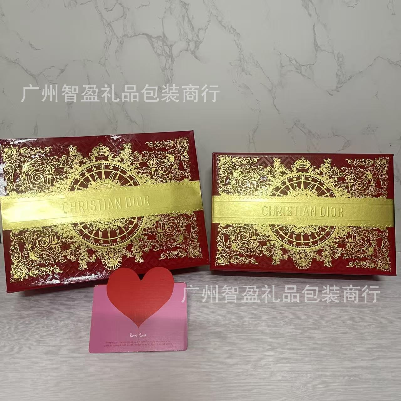 d迪红唇锁定香水礼盒烫金香水礼盒口红礼品盒手袋