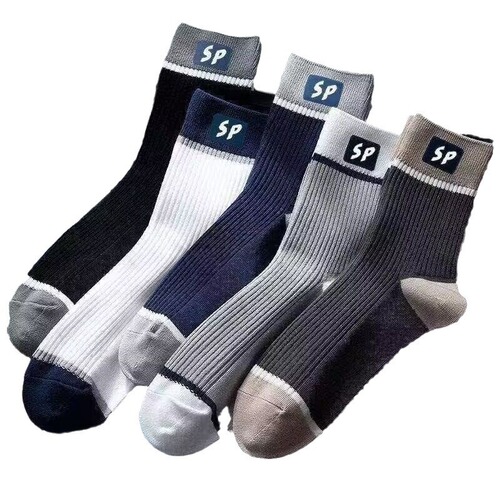 Men's crew socks, autumn and winter, Japanese style, deodorant and sweat-absorbent sports socks for men, new SP crew socks, long socks, versatile