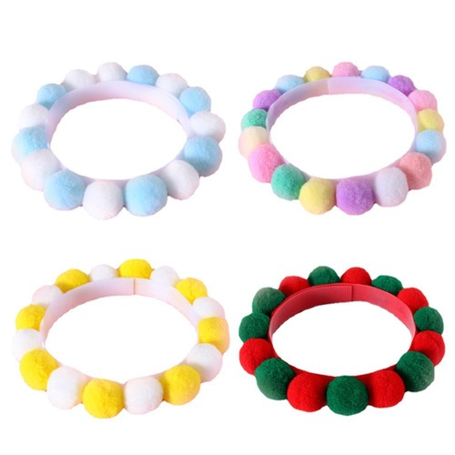 Pet Cat Macaron Colorful Cute Ball Self-Adhesive Cat Collar Birthday Party Christmas Accessories