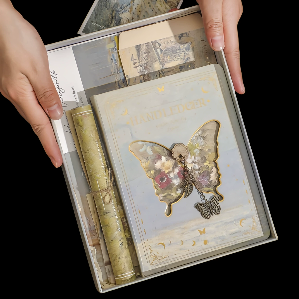 Подарочная коробка, набор, ретро ноутбук с бабочкой, книга для учащихся начальной школы, 2025 год, подарок на день рождения