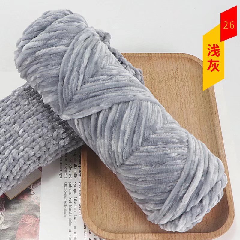 Chenille terciopelo de oro bola de lana de espesor medio de luz multicolor de terciopelo brillante DIY tejido zapatillas crochet al por mayor