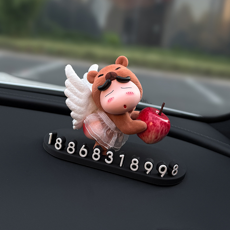 New Model Xiaoxin Temporary Parking Number Plate for Car, Interior Decoration Ornament, Phone Number for Moving the Car, High-End Style for Women