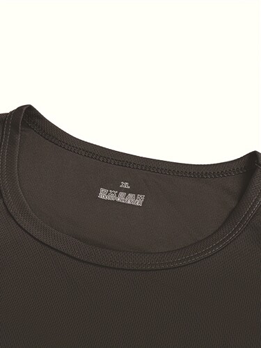 Men's Sports Short-Sleeve Moisture-Wicking Crew Neck T-Shirt, suitable for fitness, running, and training.