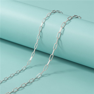 S925 Sterling Silver Plain Silver Square Bracelet Necklace Accessories Material DIY Handmade Beaded Chain Extension Chain Jewelry