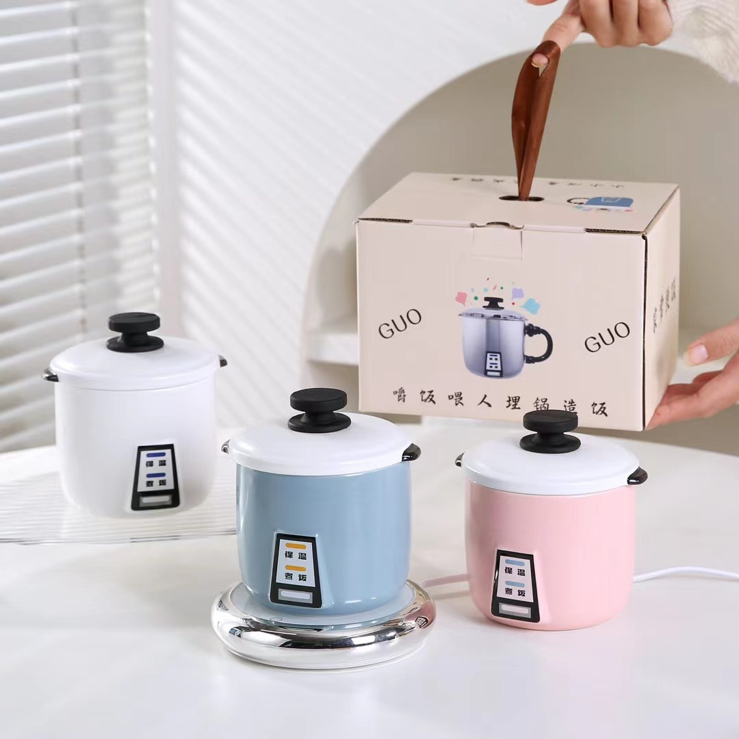 Creativo personalizado olla arrocera forma cerámica taza de agua con tapa taza divertida red rojo de alto aspecto lindo taza de café