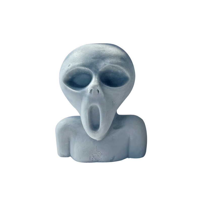 Jiahuimei Halloween fantasma cara vela molde de silicona DIY creativo aromaterapia vela yeso incienso piedra herramienta de molienda