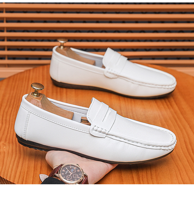 Men's casual leather shoes Soft soft soled shoes men's foot casual loafers_voghion.com