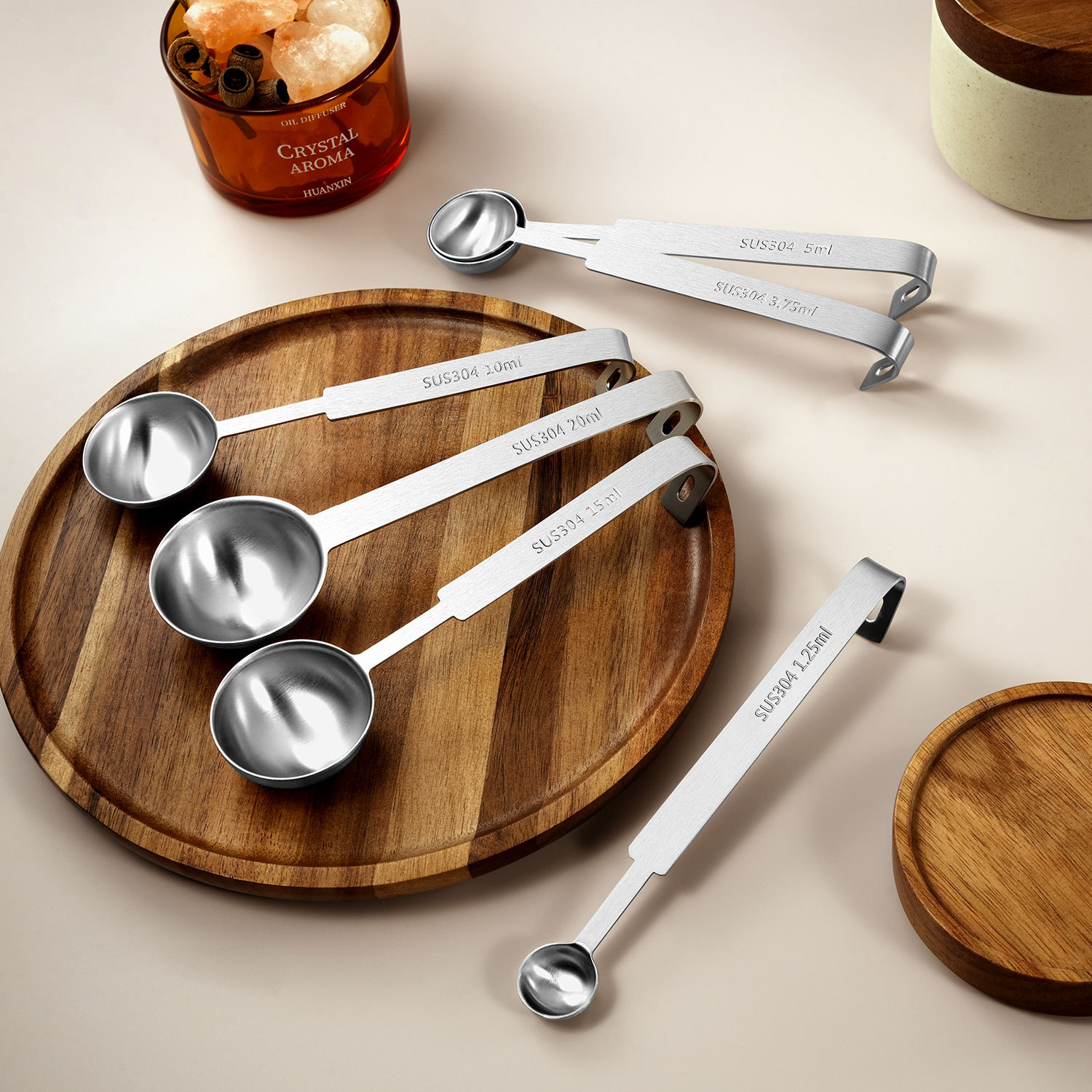 Cuchara medidora de acero inoxidable 304 para repostería y cocina
