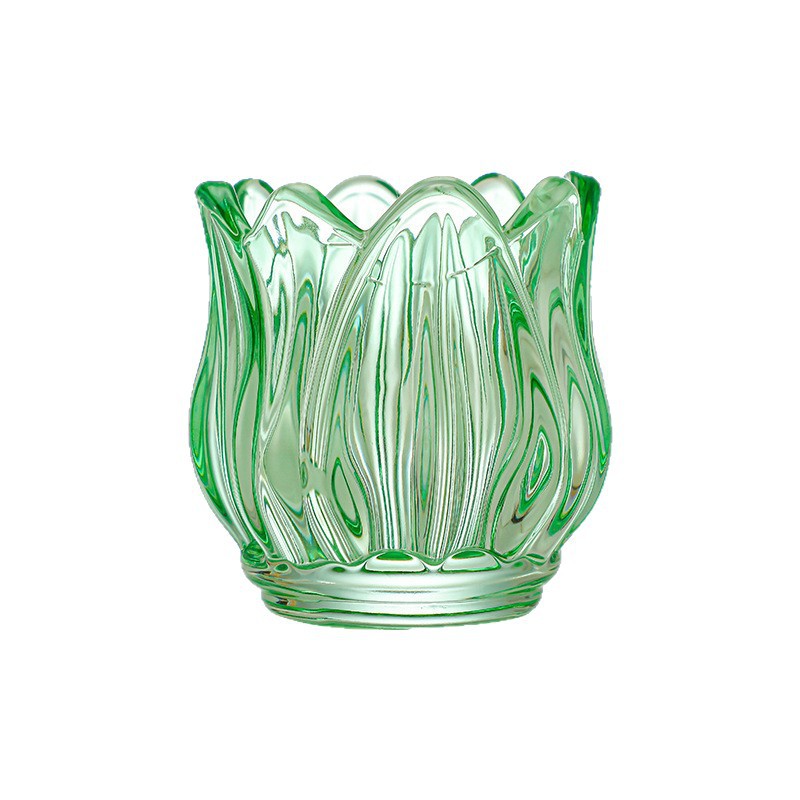 Velas de vidrio espeso candelabros de color en stock de estilo europeo decoración de tulipanas retro DIY copa botella de deseo
