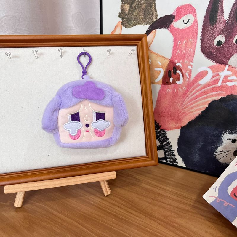 新しい泣いている赤ちゃん小銭入れぬいぐるみペンダント人形小銭入れミニヘッドフォンバッグキーホルダーペンダント収納袋|undefined