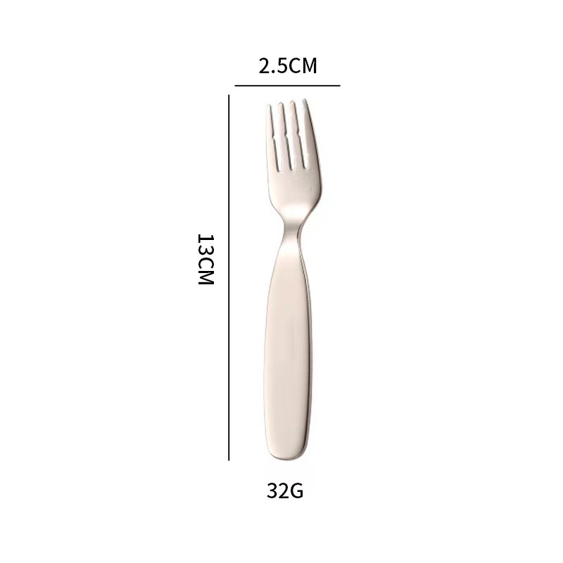 子供用チューチュースプーン 304 ステンレス鋼のかわいい太った丸いスプーンとフォーク家庭用高価値食器はロゴを印刷できます|undefined