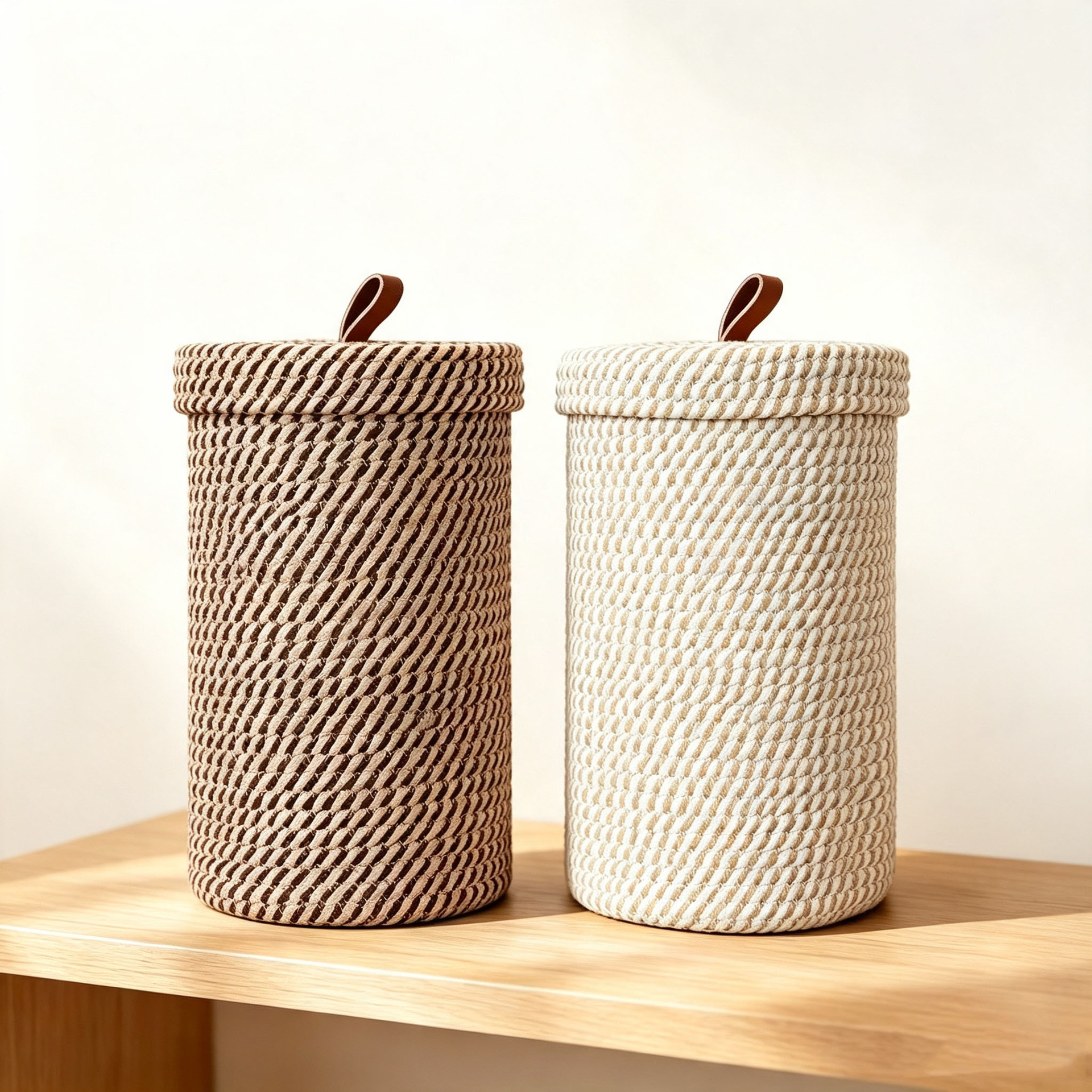 Cross-border Bohemian style decorative toilet paper storage basket, hand-woven basket for storing large rolls of toilet paper