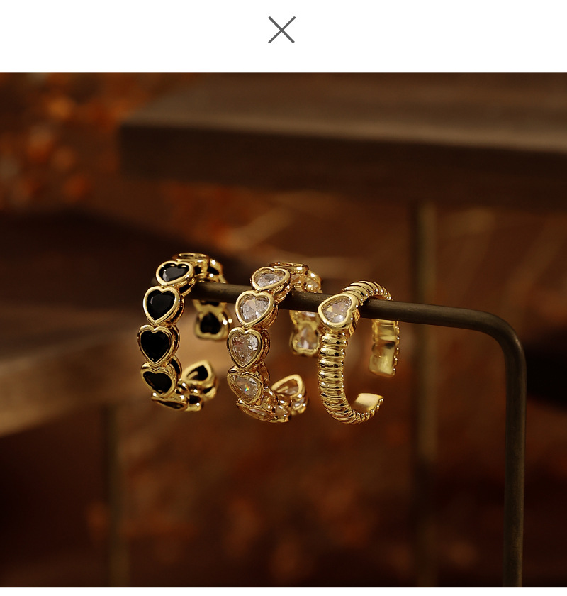 18K Real Gold Plating Love Heart-shaped Ring