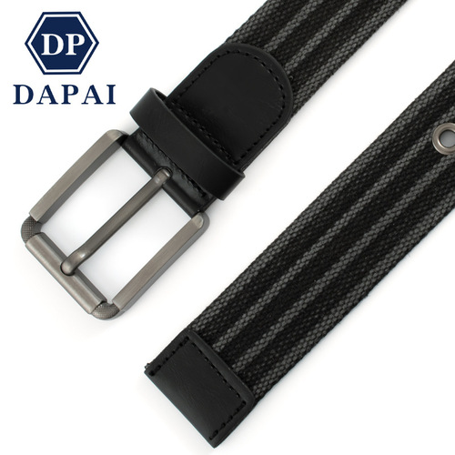 Korean style men's youth canvas belt fashionable pin buckle woven pants belt outdoor casual polycotton woven belt
