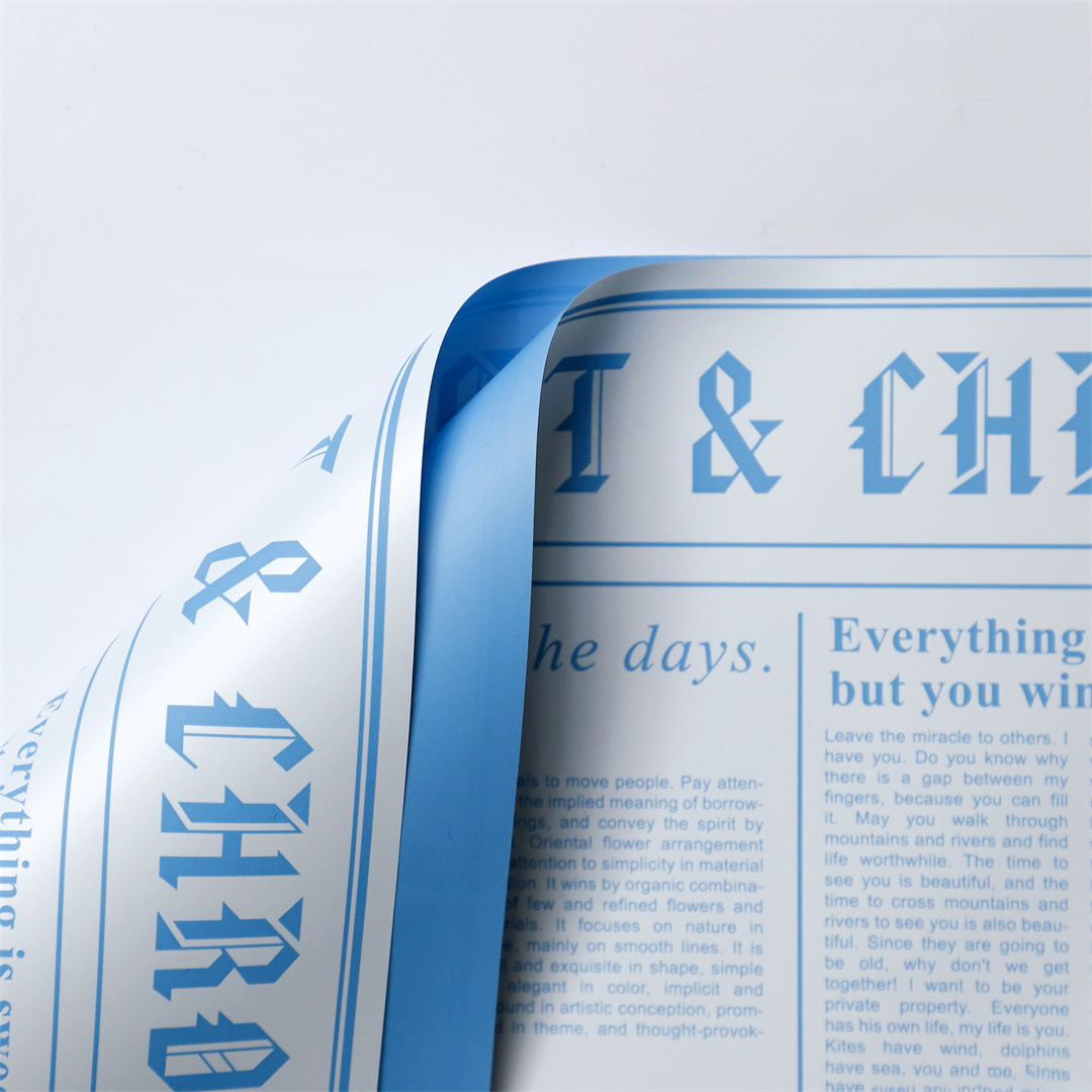 Nuevos productos de fábrica de fiesta de flores en inglés serie de papel de embalaje de flores bicolor florista paquete de flores de papel de embalaje de flores