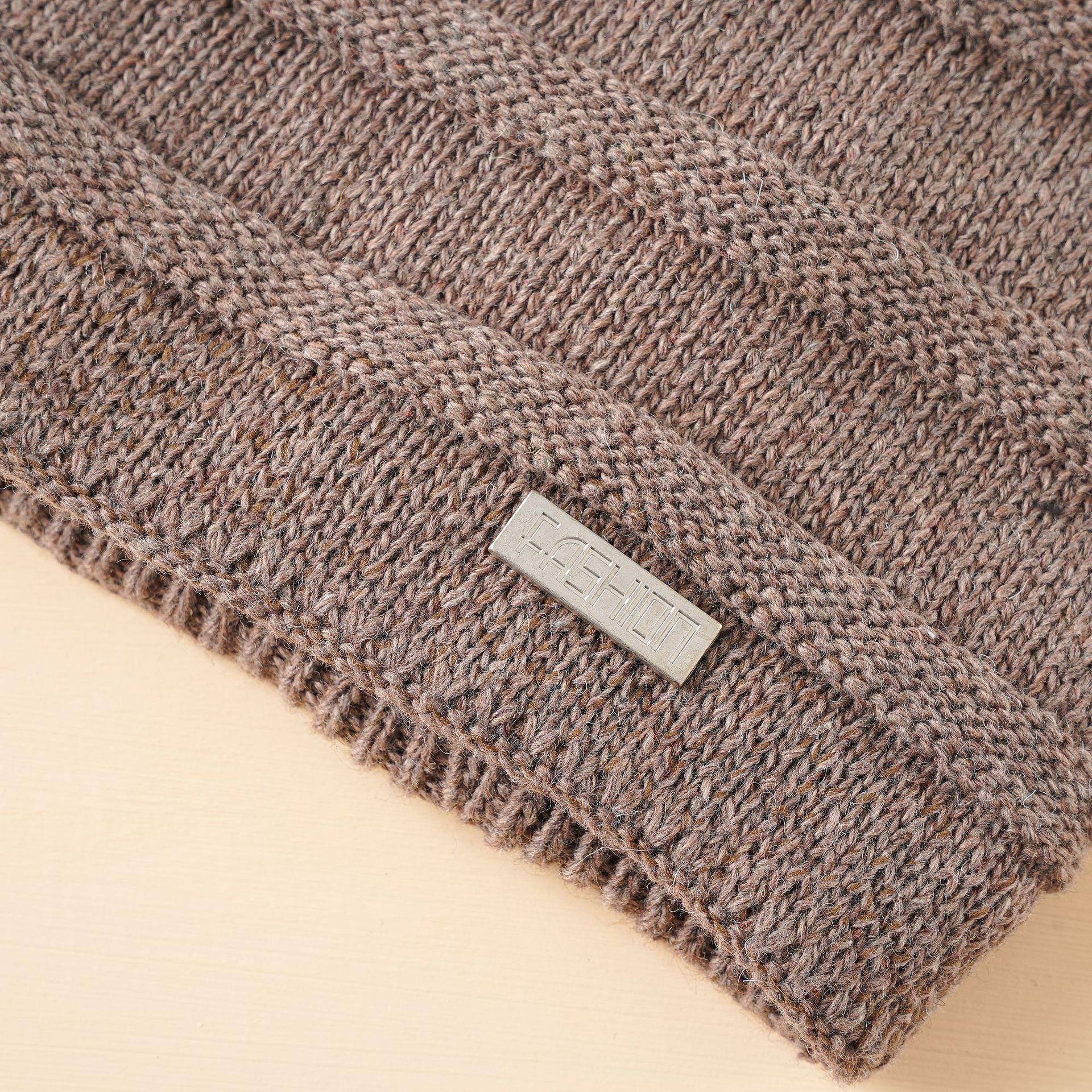 Sombrero de lana de invierno para hombre forrado de lana engrosado sombrero de color sólido bufanda de dos piezas cálido ciclismo cuello de sombrero de punto para hombres