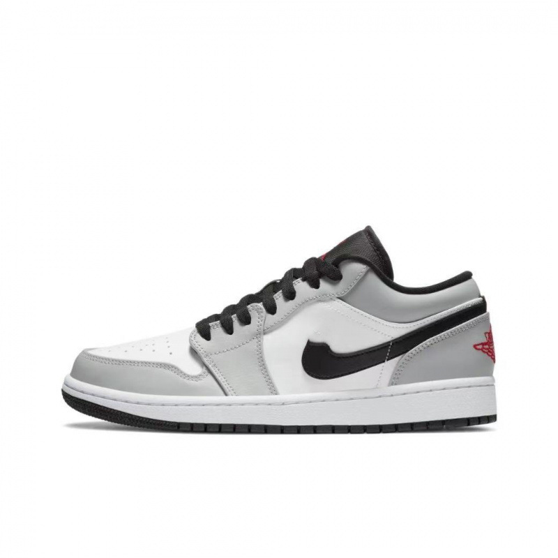 莆田純正 AJ1 ロートップバスケットボールシューズローブラックホワイトグレー AJ スモークグレーブラックトゥスモールパリ男性と女性のカジュアルスニーカー|undefined