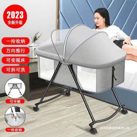 Crib Removable Portable Baby Bed Multifunctional Foldable Bed European Style Newborn Crib Cradle Bed