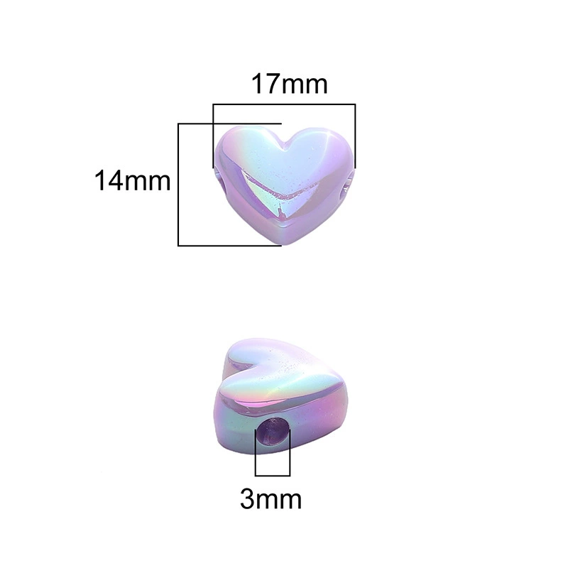 Acrylic beads heart-shaped handmade, bracelet, necklace, pendant, accessories, DIY