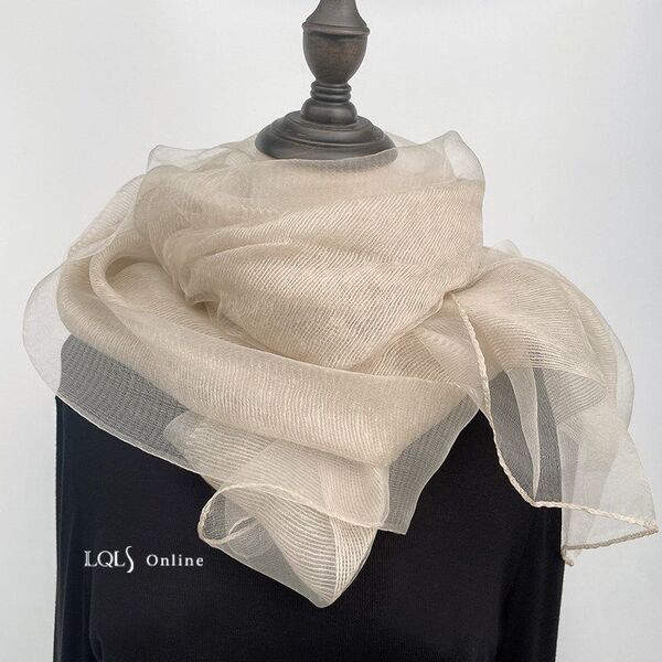Silk beige autumn fashionable quality cloak