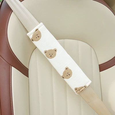 Manufacturer Customized Car Seat Belt Shoulder Pads Cotton Yarn Four-Season Universal Car High-End Anti-Strangle Seat Belt Shoulder Pads (Seat belt shoulder pad) - double-layer-gauze-bear-shoulder-pads