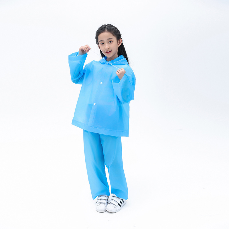 Children's Raincoat and Rain Pants Set Waterproof Full-Body One-Piece Boys and Girls Preppy Style 2026 New Baby School Poncho