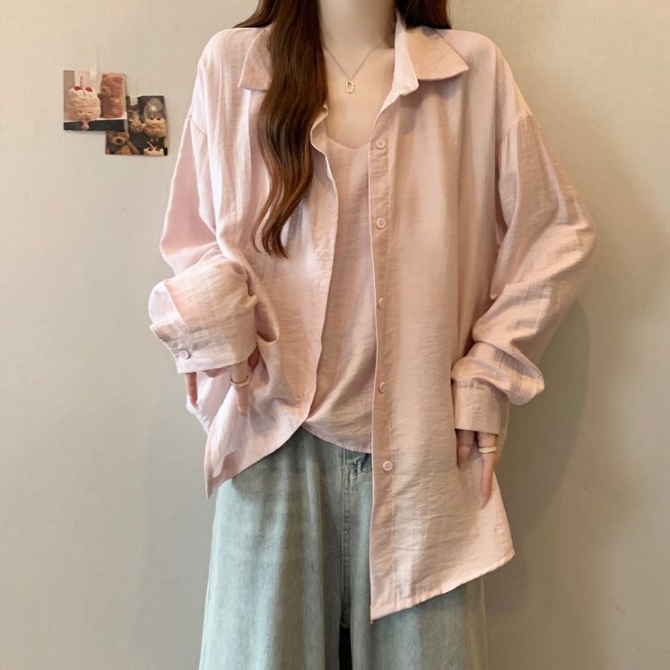 Light Green Thin Shirt Jacket Women's Early Spring Large Size New Layered Camisole Two-Piece Top