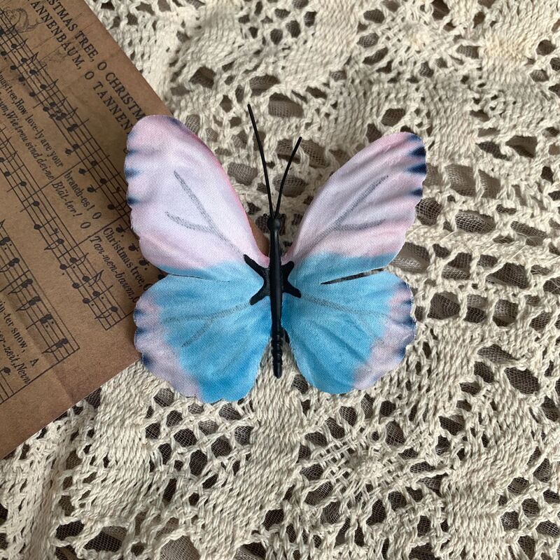 蝴蝶花头 枯枝蝴蝶 背景墙DIY拍照道具假花 写真馆立体蝴蝶仿真花|undefined