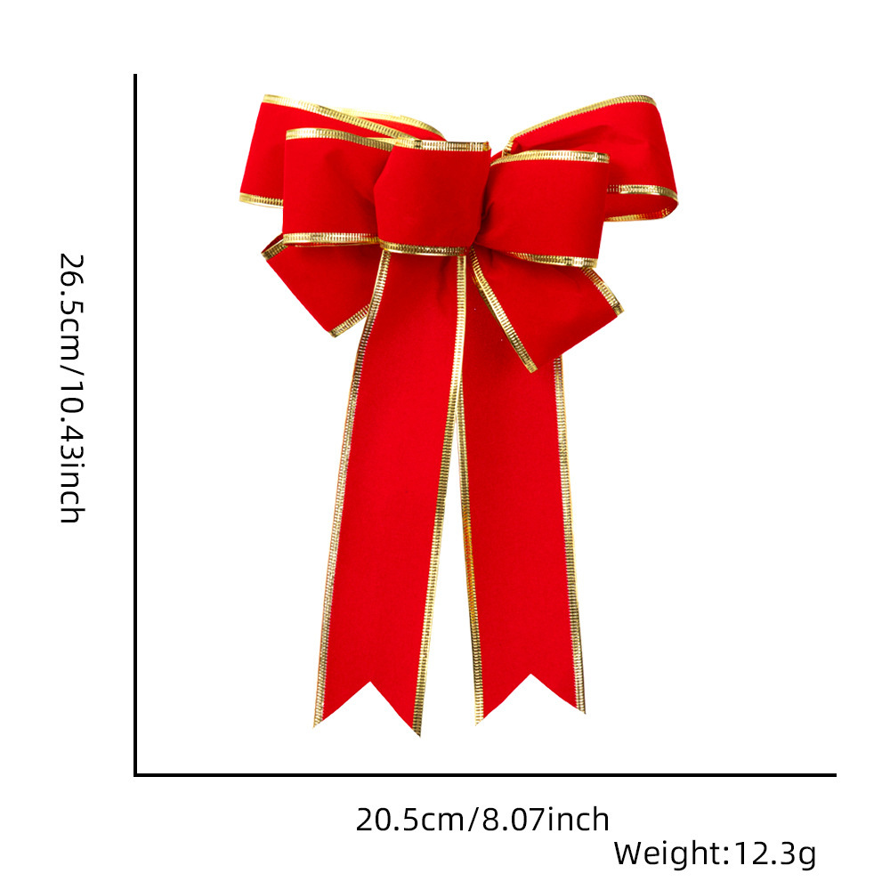 Arco rojo transfronterizo diseño de sitio de navideña colgante arco de cinta hecha a mano arco de cabeza larga