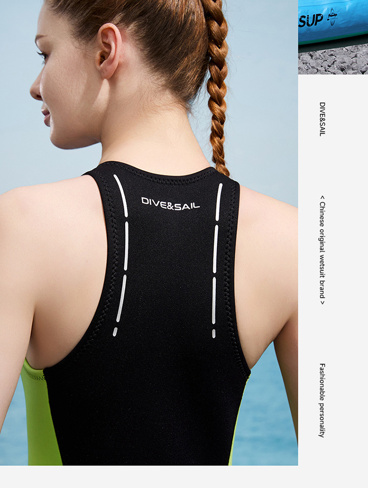 2 mm Neopren-Weste, Neoprenanzüge, einteiliger Neoprenanzug, Reißverschluss vorne, ärmellos, Shorty-Tauchanzug für Herren und Damen, Schnorcheln, Surfen, Badeanzüge – Detail 17