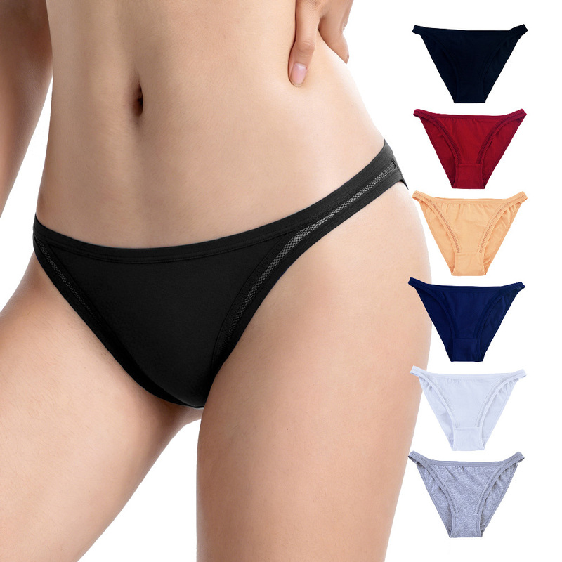 Half-Coverage Low-Waist Cotton Bikini Panties for Women, Sexy Girls' Cotton Panties Half-Coverage Low-Waist Cotton Bikini Panties for Women, Sexy Girls' Cotton Panties